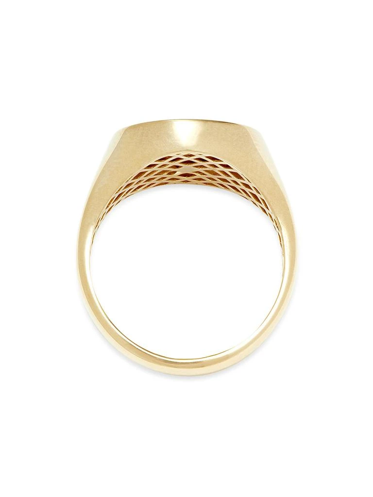 Saks Fifth Avenue 14K Yellow Gold 
Black Cubic Zirconia Signet Ring 3