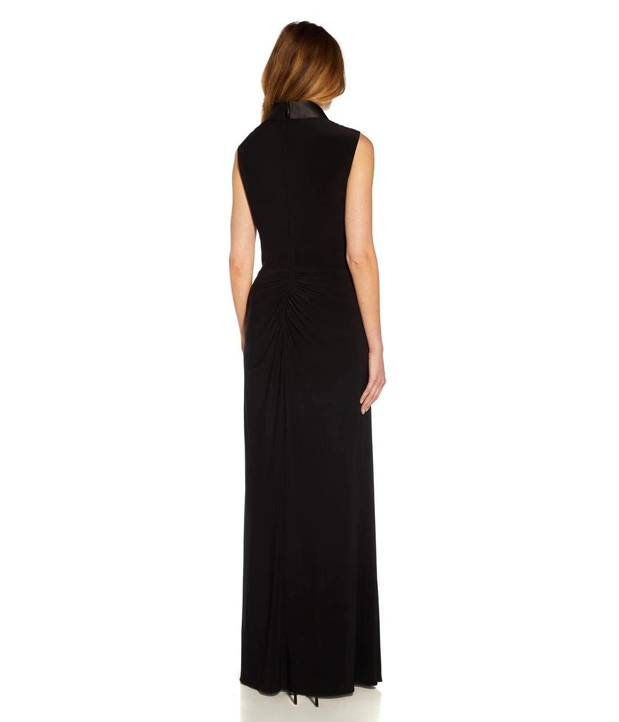 Adrianna Papell Sleeveless Twist Front Stretch Jersey Tuxedo Gown 2