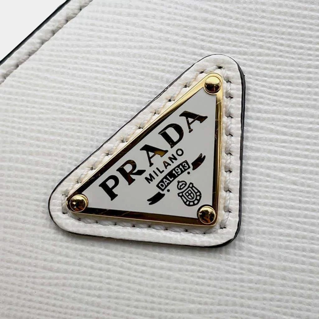 Prada Prada White Saffiano Leather Mini Shoulder Bag 4