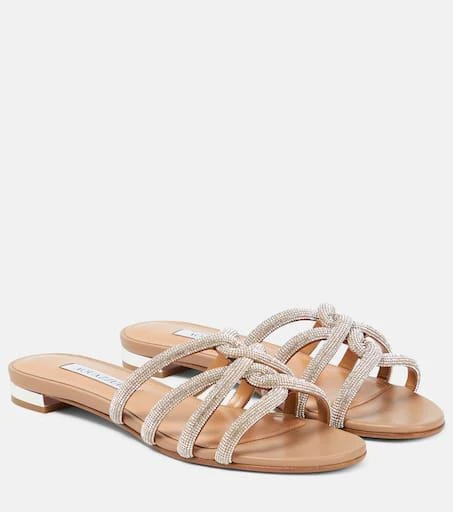 Aquazzura Moondust embellished leather sandals 1