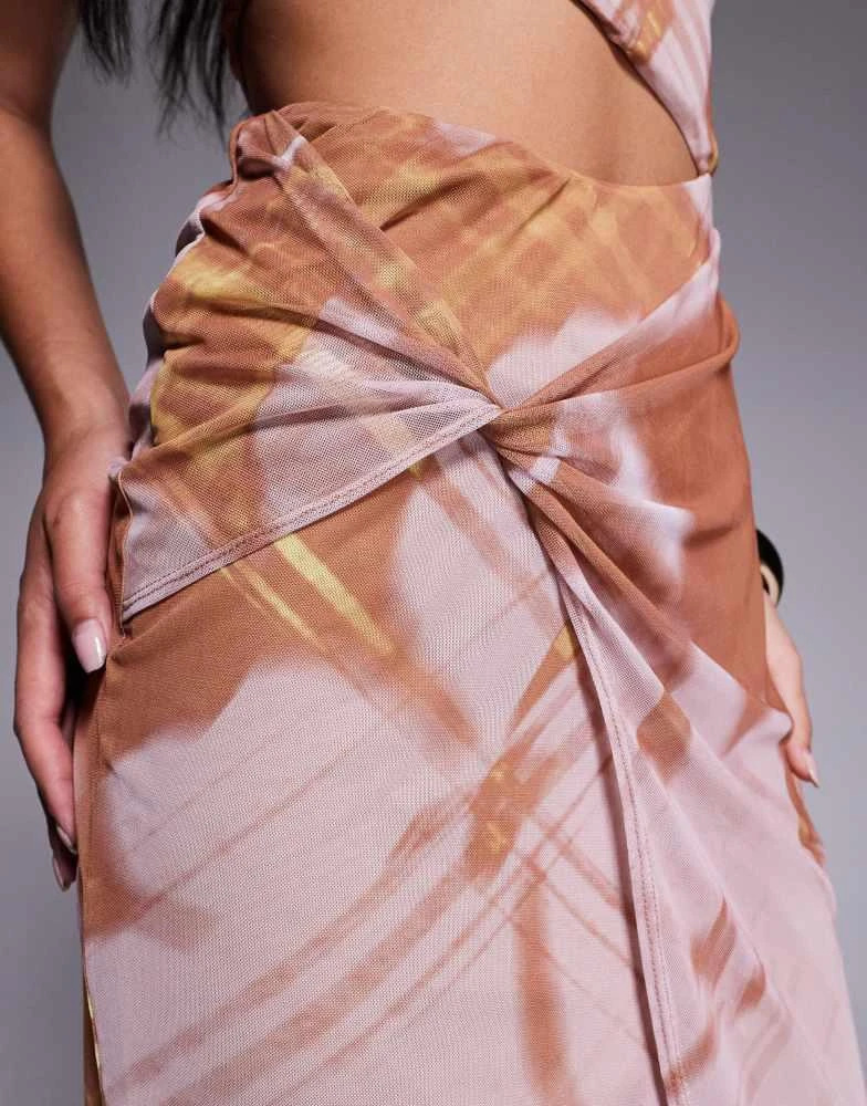 ASOS ASOS DESIGN halter neck with wrap skirt midi dress in print 3