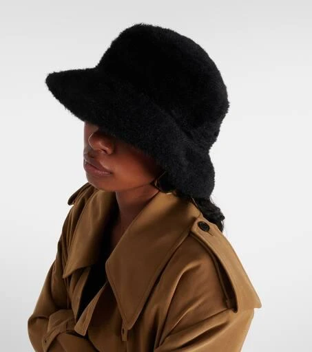 Yves Saint Laurent Logo embroidered bouclé bucket hat 2