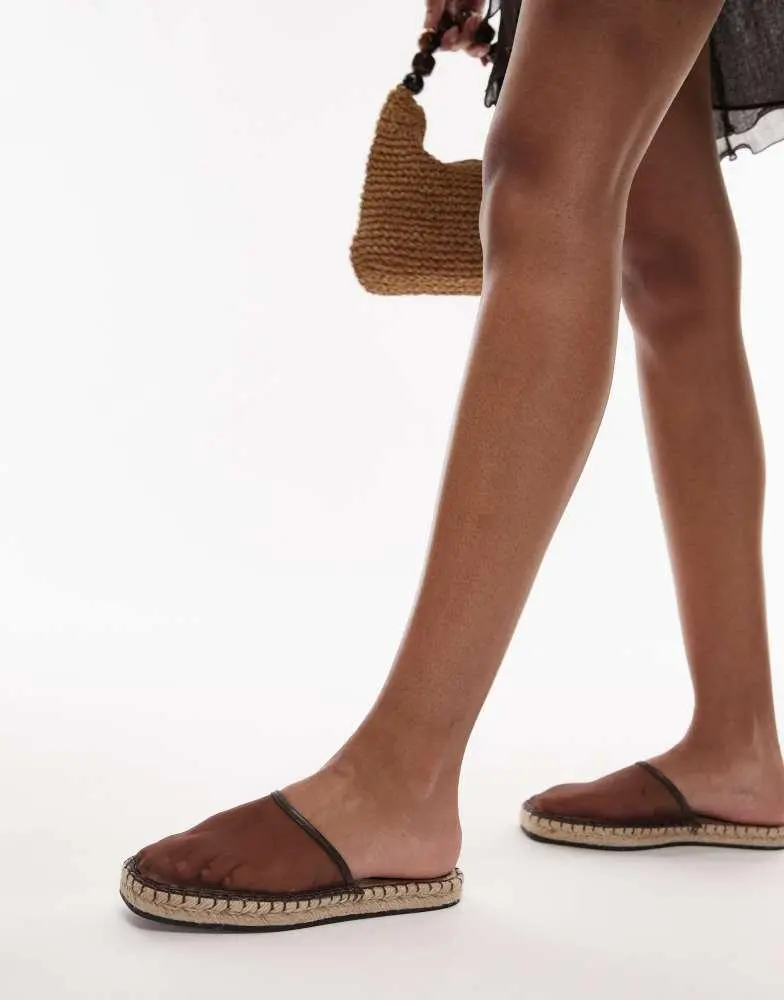 Topshop Topshop Harry espadrille mule in chocolate