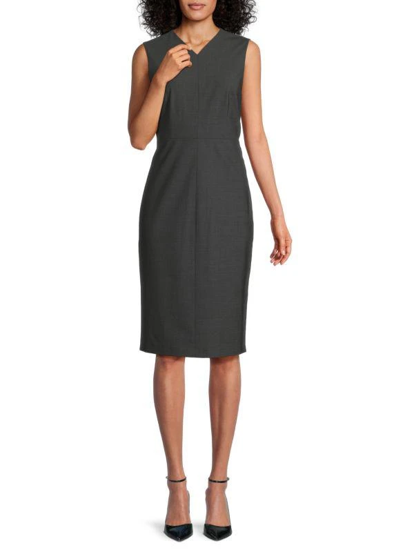 Theory V-neck Virgin Wool-Blend Dress 1