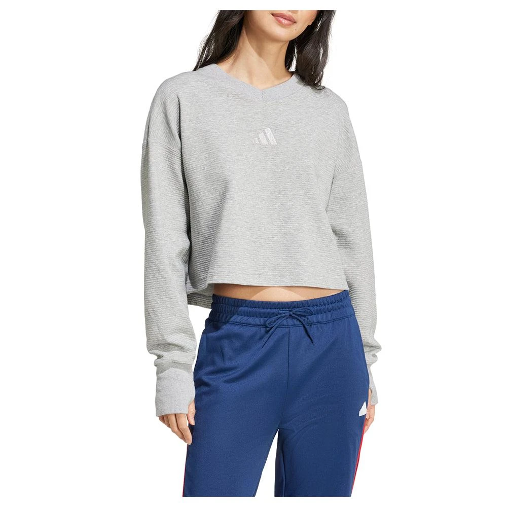 Adidas All Season Ribbed V Neck Sweatshirt 1