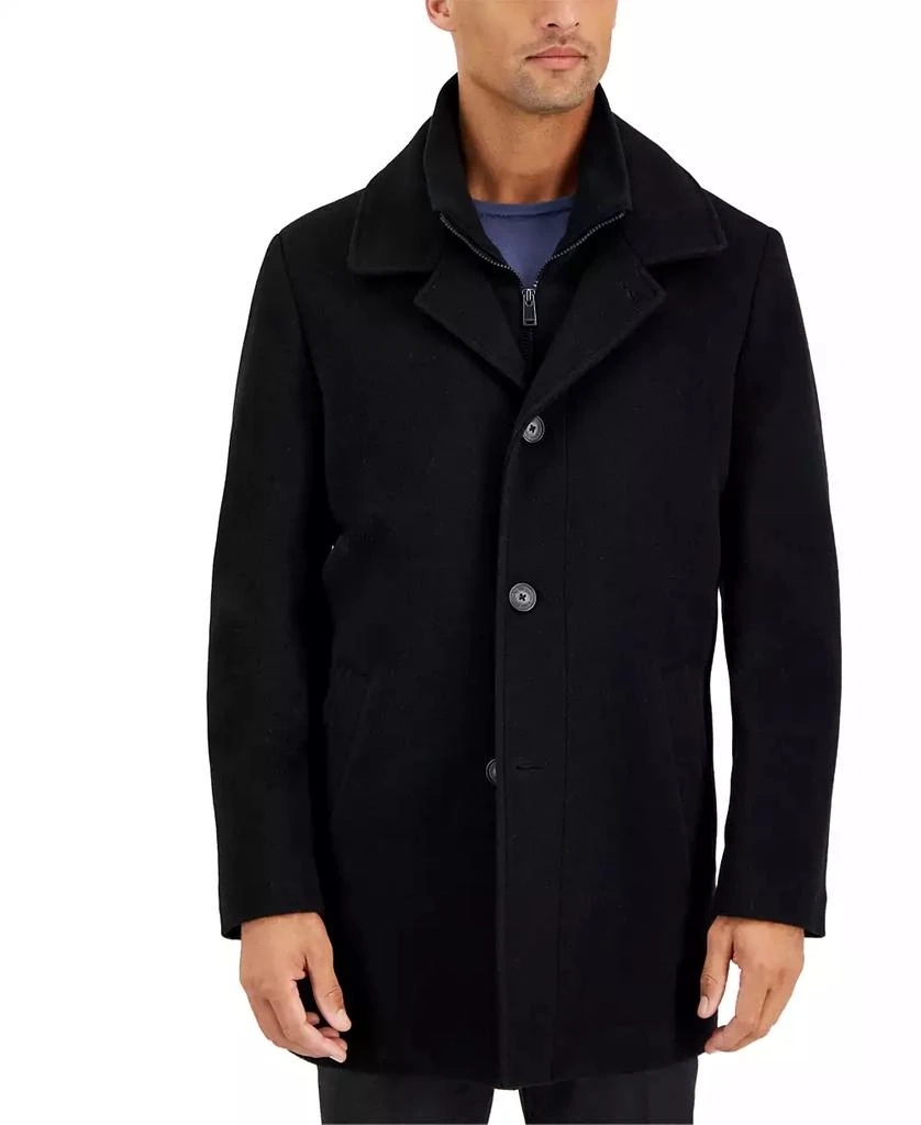 Calvin Klein Men's Classic Fit Black Wool Blend Overcoat 1