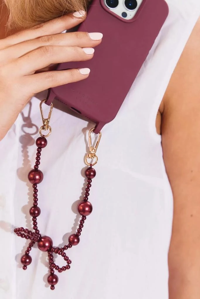 Cordée Cases Cordée Cases Burgundy Bow Phone Wristlet 3