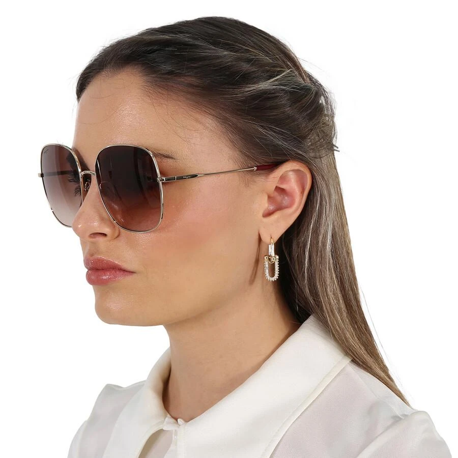 Salvatore Ferragamo Salvatore Ferragamo Brown Gradient Square Ladies Sunglasses SF300S 703 59 2