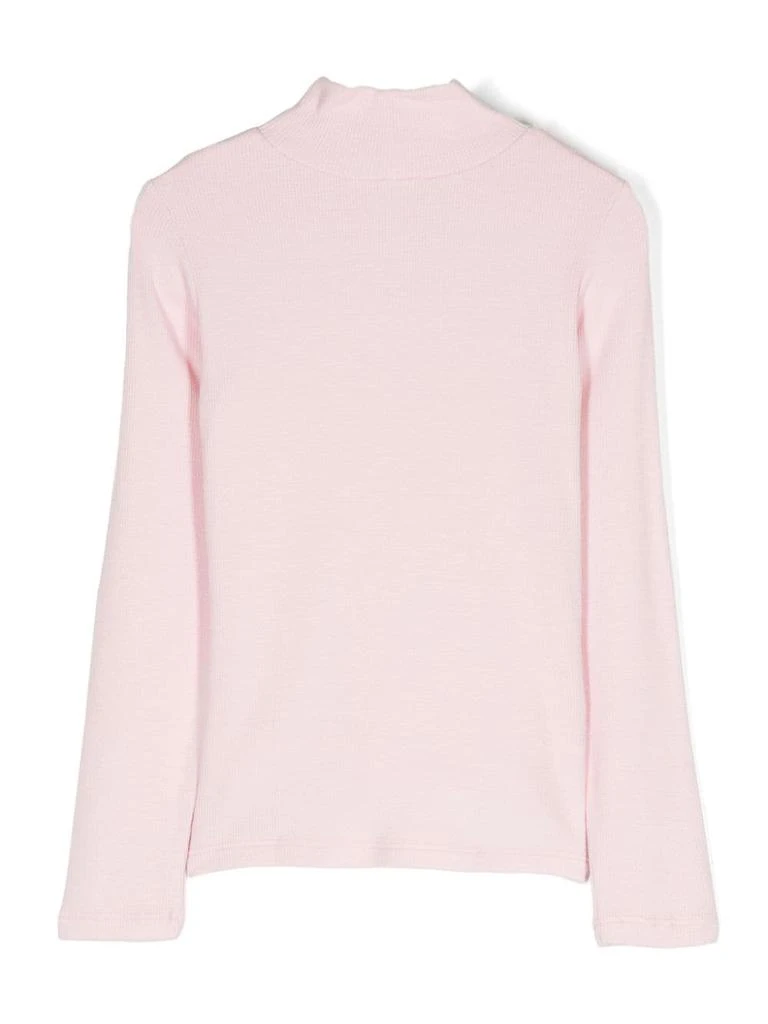 MONNALISA Pink Turtleneck Sweater For Girls 2