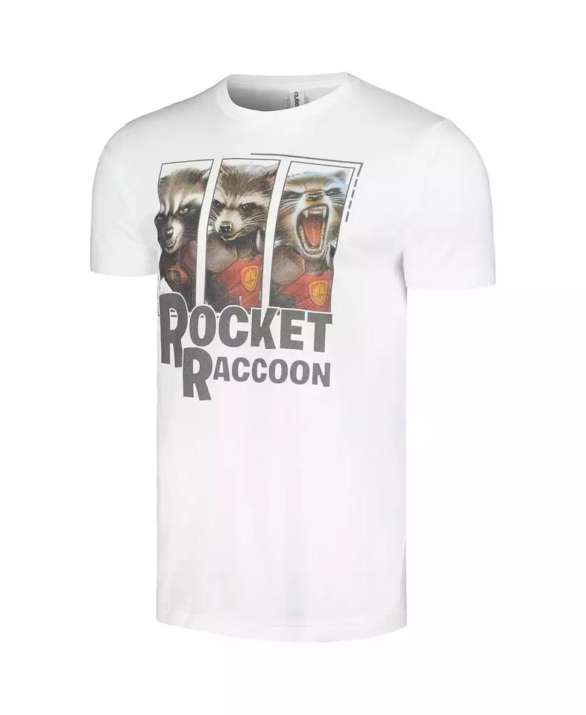 Mad Engine Men's and Women's White Guardians of the Galaxy Rocket Raccoon Panels T-shirt
