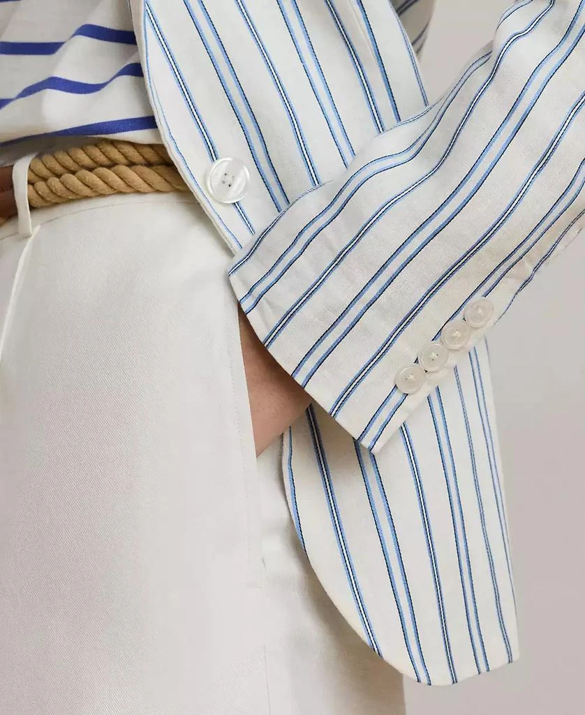 Ralph Lauren Women's Striped Linen-Blend Blazer 6