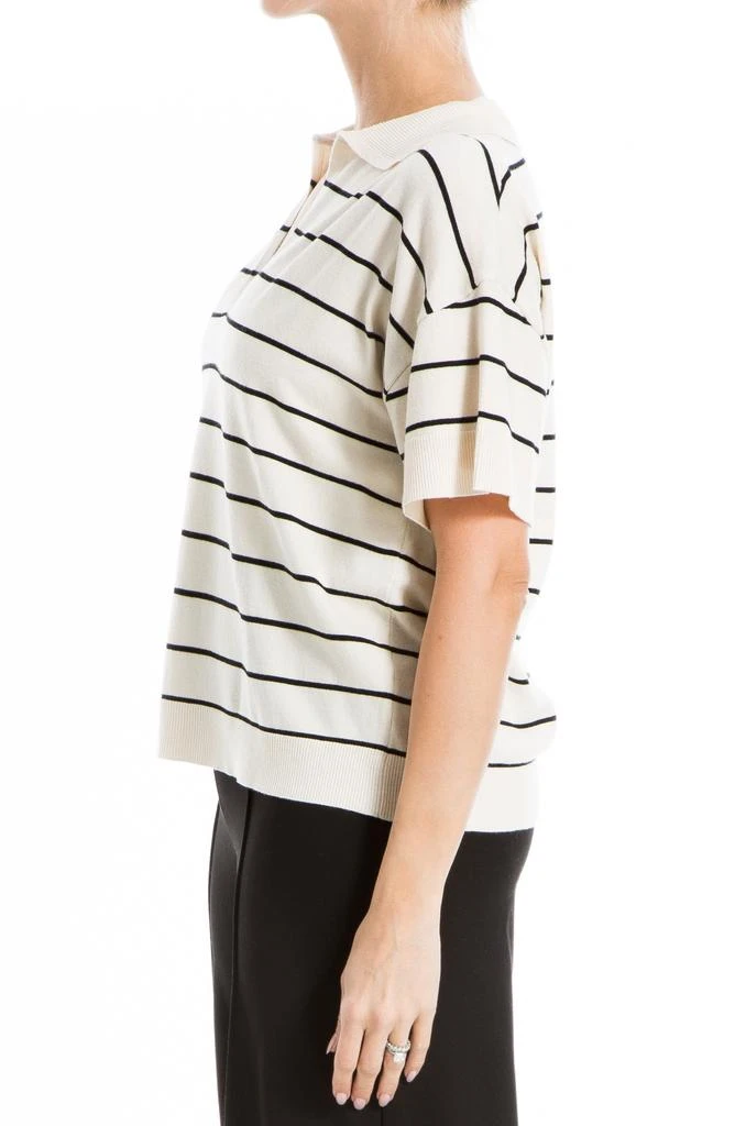 Max Studio Johnny Collar Stripe Knit Polo Sweater 5