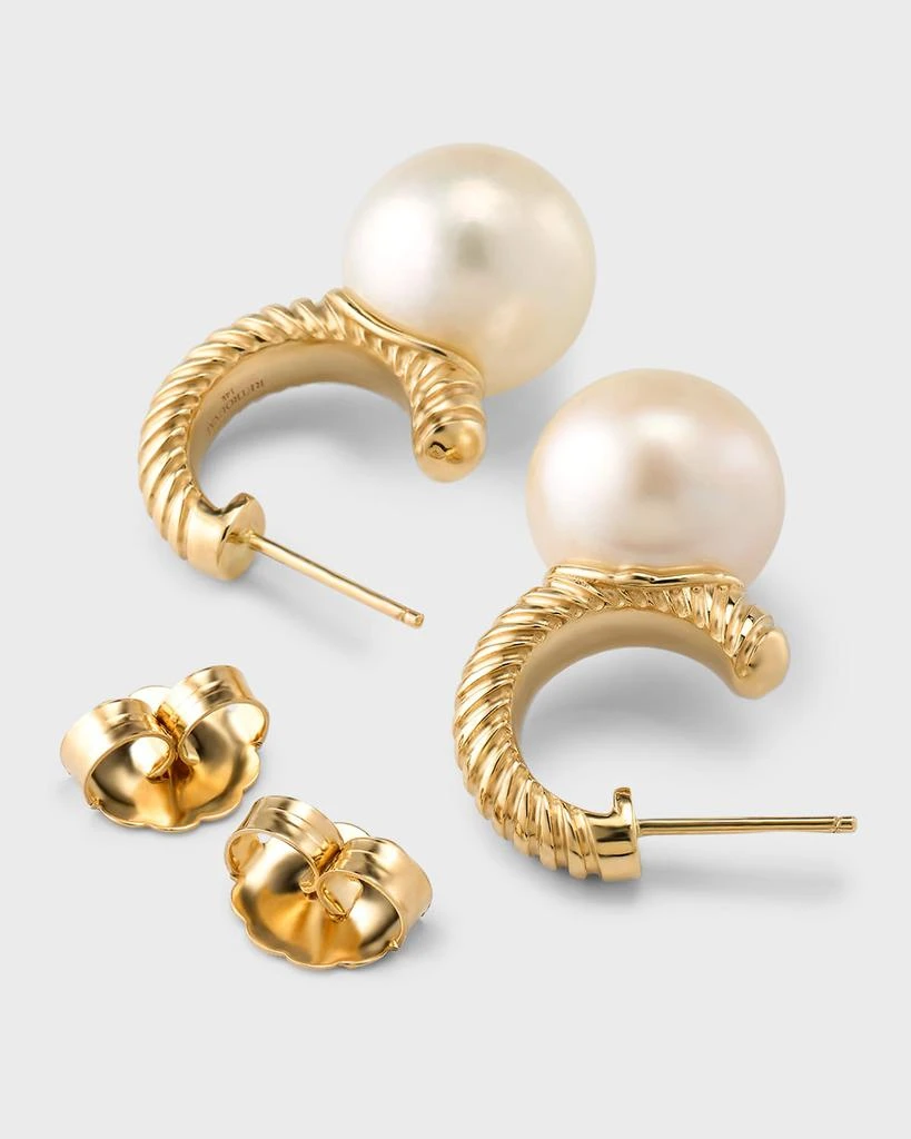 Retrouvai Classic Modern Love Pearl Hoop Earrings 4