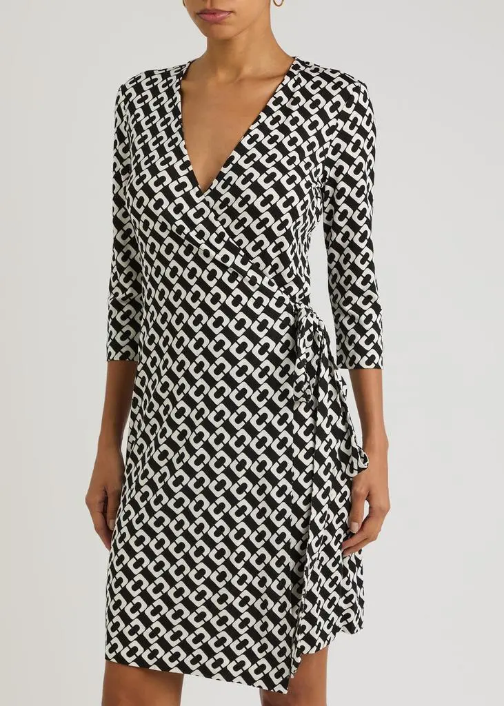 Diane von Furstenberg Julian printed silk mini wrap dress 2