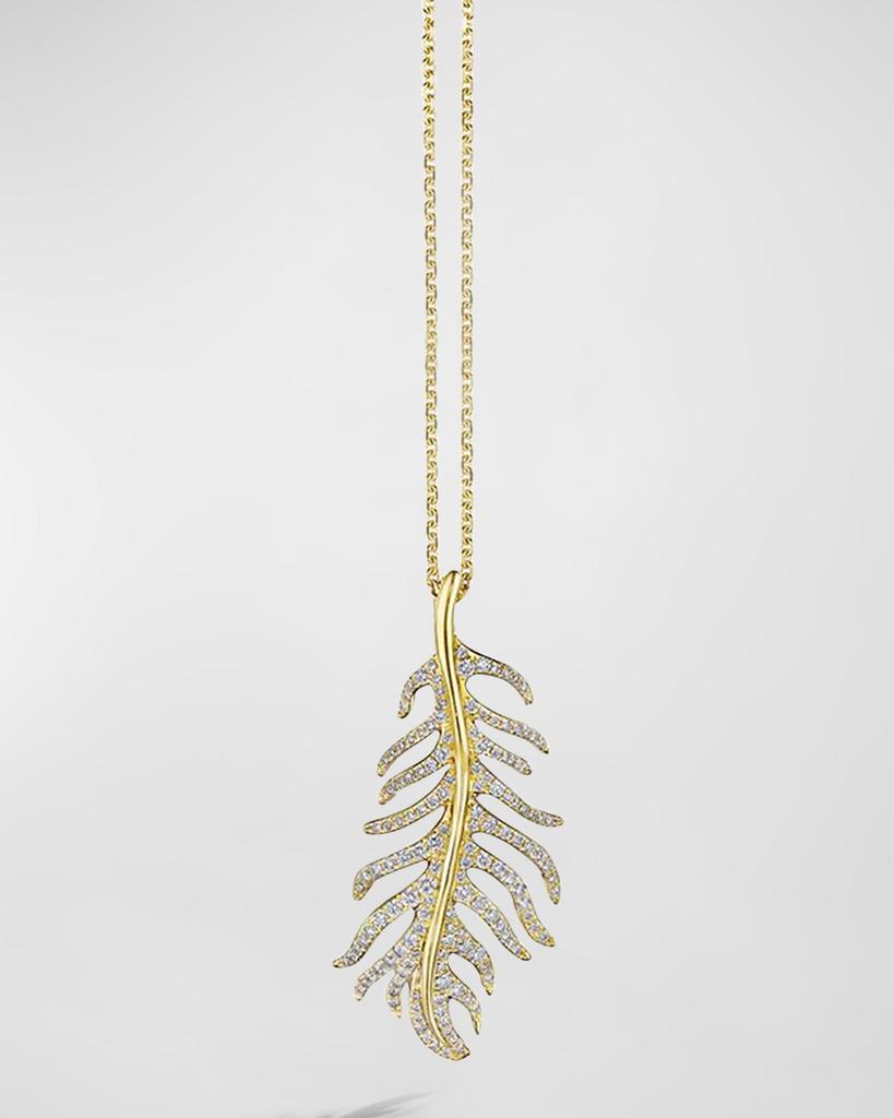 Mimi So 18K Yellow Gold Phoenix Wavy Necklace with Medium Pave Diamonds