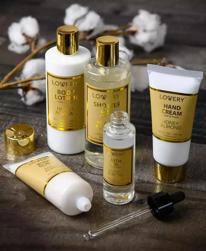 Lovery Honey Almond Home Spa Gift Set, Bath and Body Care with Tote Bag, 9 Piece 4
