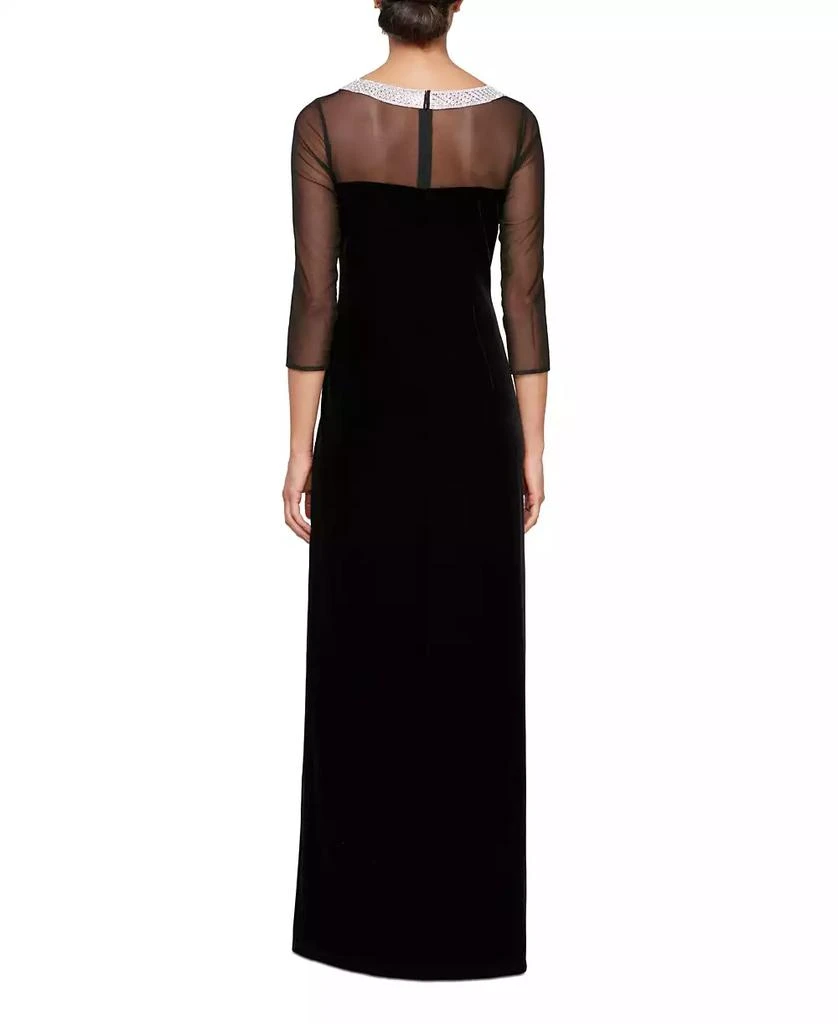 Petite Velvet Illusion Embellished Gown  On Sale Now with Up to 66% Off |  Discover Exclusive Deals & Savings at BeyondStyle  Authentic Alex Evenings  dress|women's fashion, shoes & accessories|dresses with