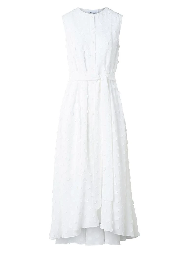 Akris Polka Dot Appliqué Georgette Midi-Dress 1