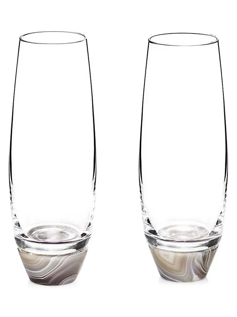 ANNA New York Elevo Smoke 2-Piece Champagne Glass Set