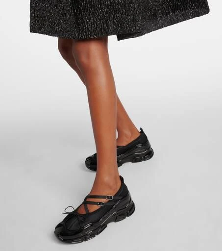 Simone Rocha Crystal Buckle Tracker leather-trimmed shoes 4