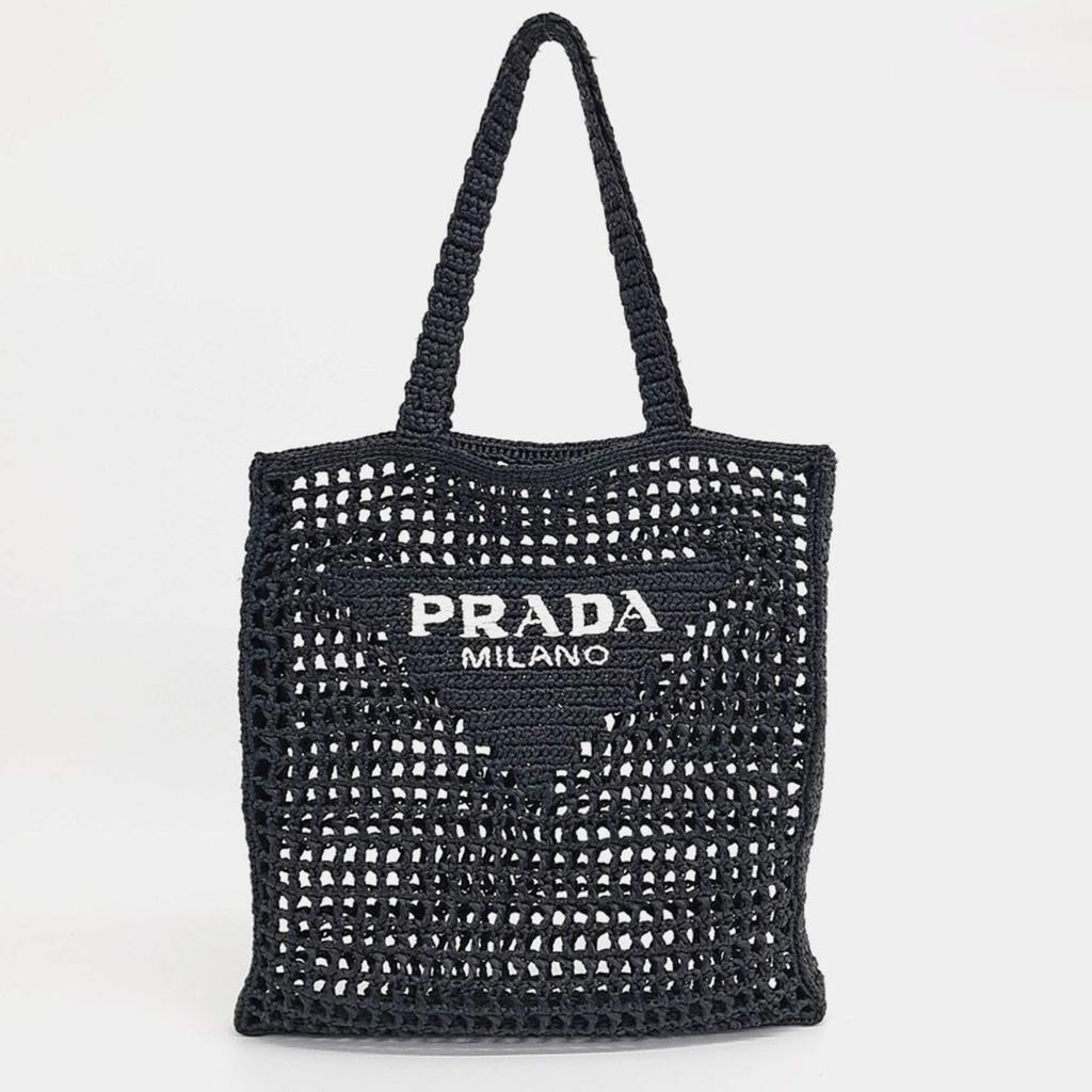 Prada Prada Black Raffia Shoulder Bag