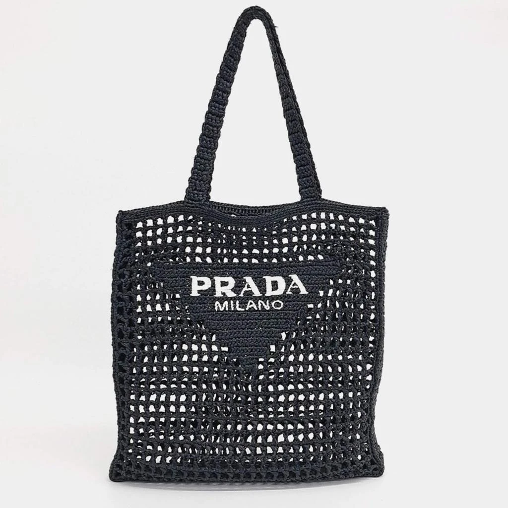 Prada Prada Black Raffia Shoulder Bag 1