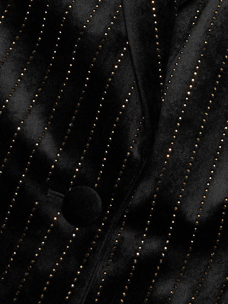 Ronny Kobo Madera Crystal-Embellished Pinstriped Velvet Blazer 7