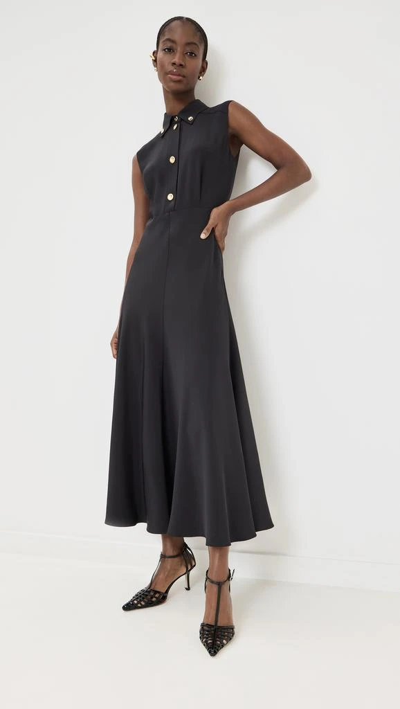 Brandon Maxwell Sleeveless Relaxed Fit Shirtdress with Quarter Placket 1