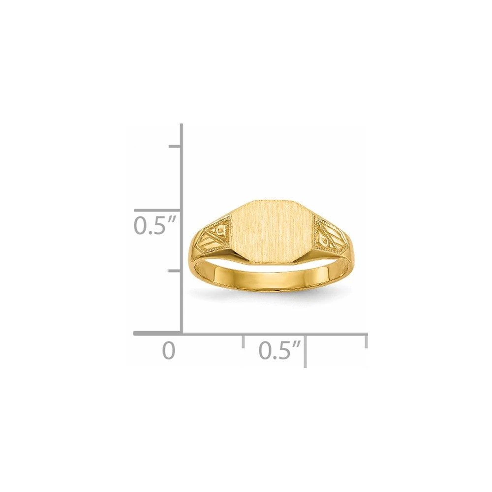 Diamond2Deal 14k Yellow Gold Closed Back Signet Ring 5