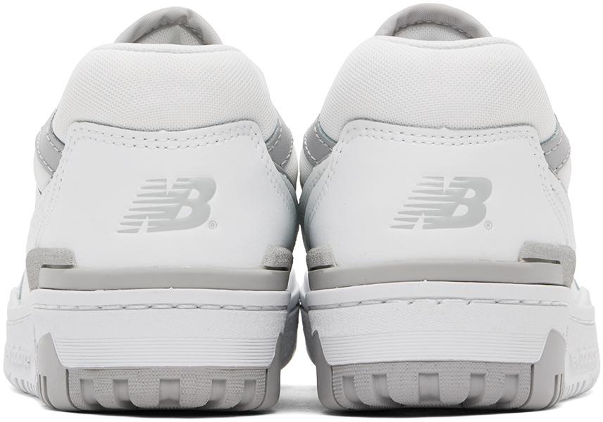 New Balance White & Gray 550 Sneakers