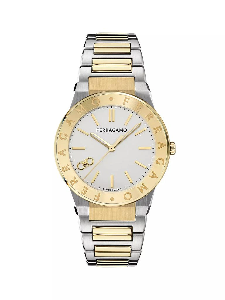 Salvatore Ferragamo Two-Tone Stainless Steel Logo Bracelet Watch/41MM 1