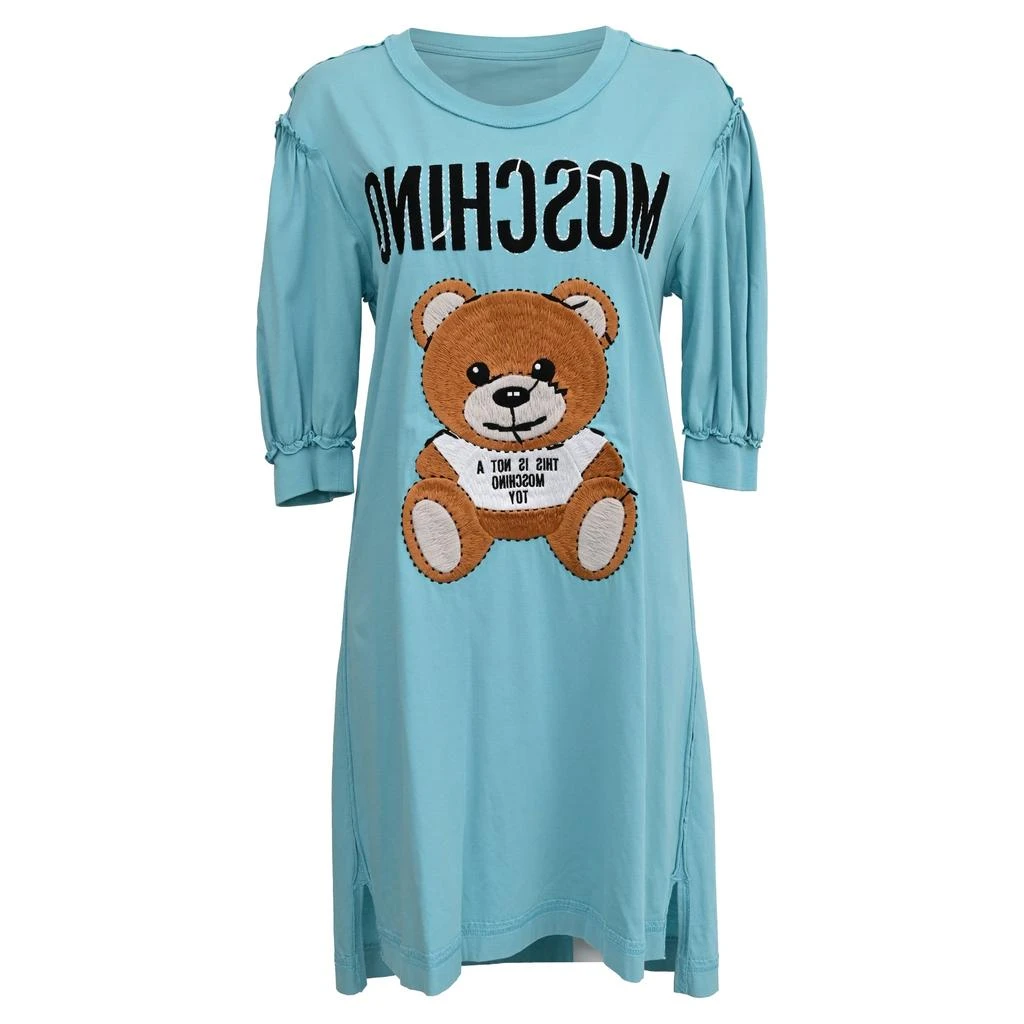 Moschino T-shirt Dress in Light Blue Cotton