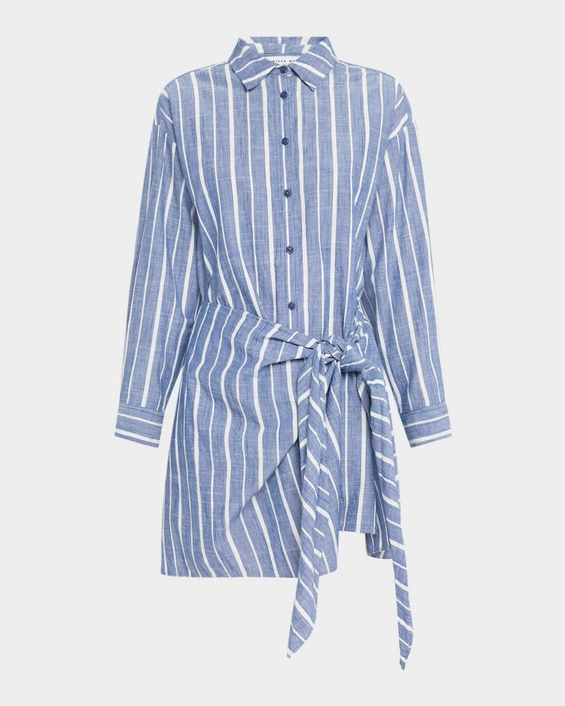 Apiece Apart Alessandra Striped Chambray Mini Shirtdress 1
