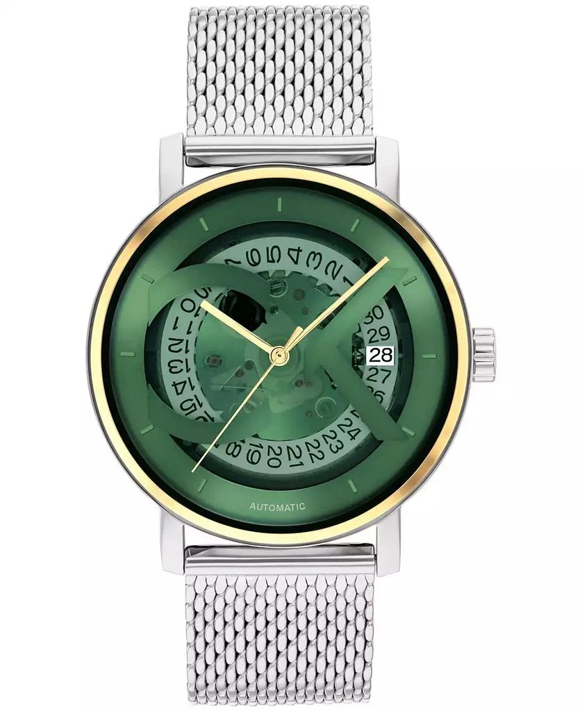 Calvin Klein Men's Iconic Automatic Silver Stainless Steel Mesh Watch 40mm 1
