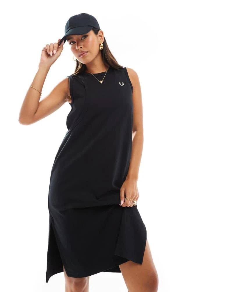 Fred Perry Fred Perry double layered dress in black 3