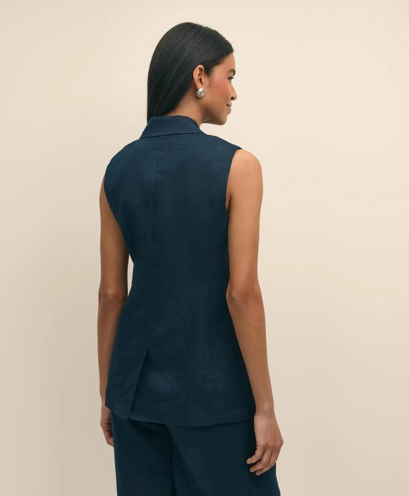 Brooks Brothers Linen Double-Breasted Peak Lapel Vest 8