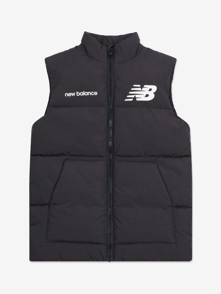 New Balance New Balance Boys Logo Quilted Gilet in Black 2