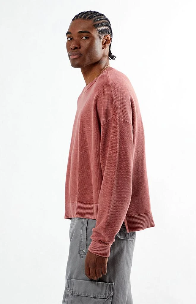 PacSun Red Textured Crew Neck Sweater 4
