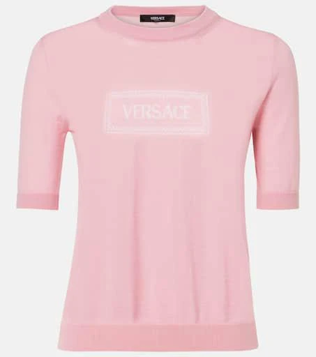 Versace Logo jacquard knitted top 1