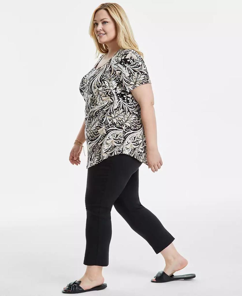 JM Collection Plus Size Printed Short-Sleeve Top, Exclusively at Macy's