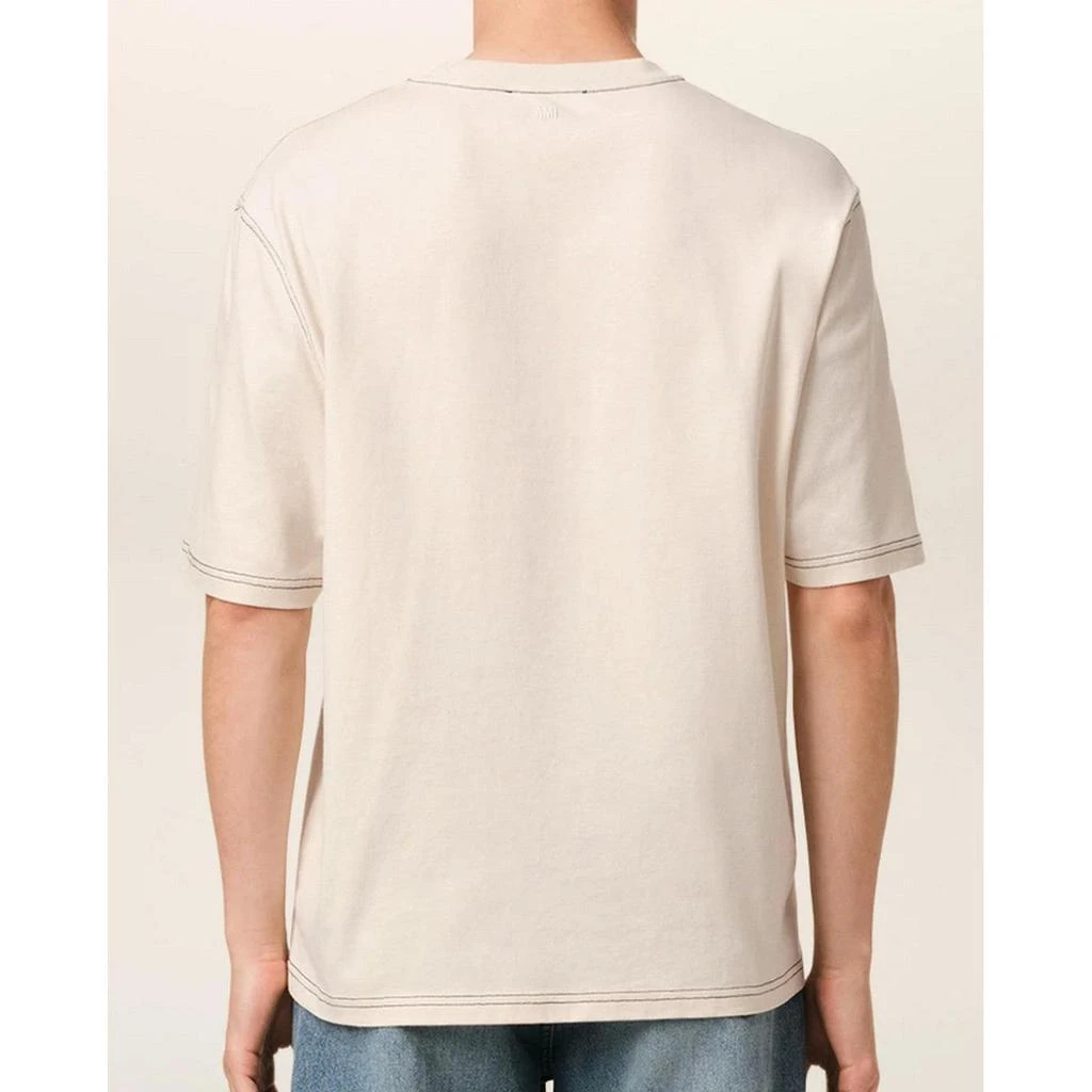 预计3周后发货 Must Have De L’Automne Ami Paris - T-Shirt Signature Ami En Coton - White Cream 2