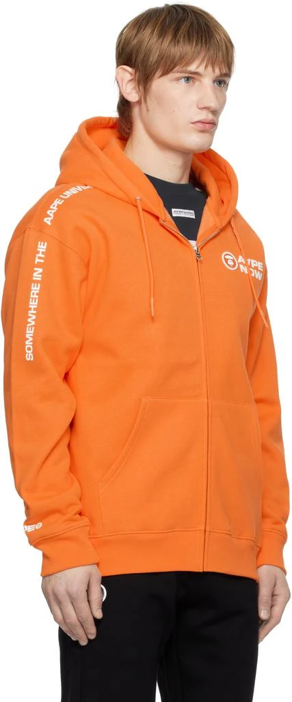 AAPE Orange 'AAPE NOW' Hoodie 2