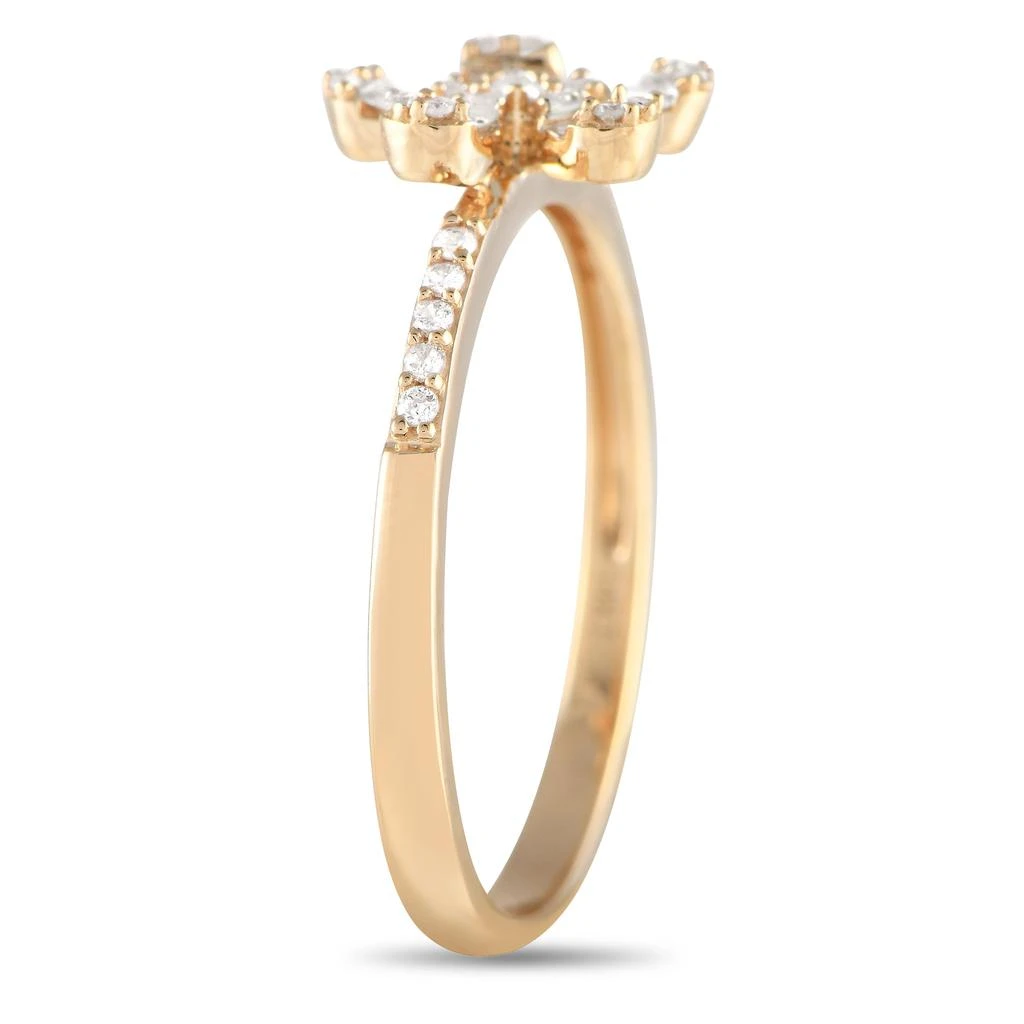 Non Branded LB Exclusive 14K Yellow Gold 0.20ct Diamond Flower Ring RN32404 2
