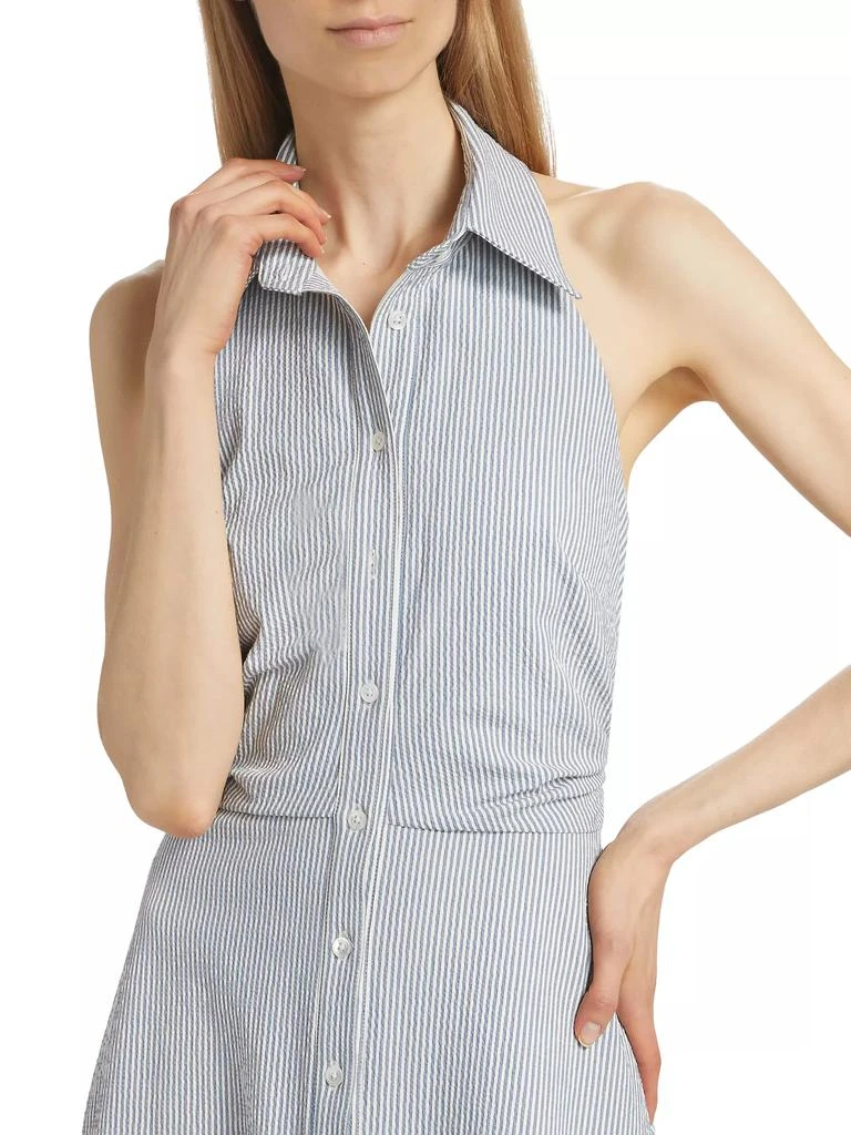 VERONICA BEARD Mackey Seersucker Halter Midi-Dress 6