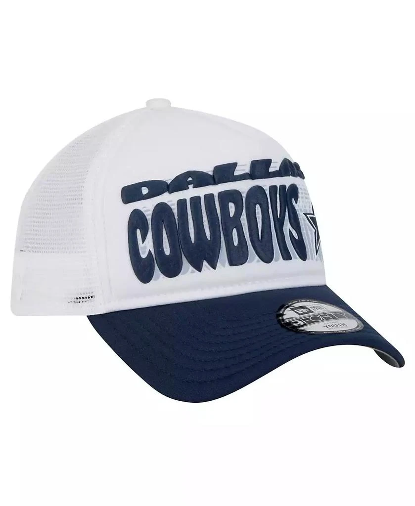 New Era Preschool White/Navy Dallas Cowboys Team Printed A Frame 9FORTY Adjustable Hat 4