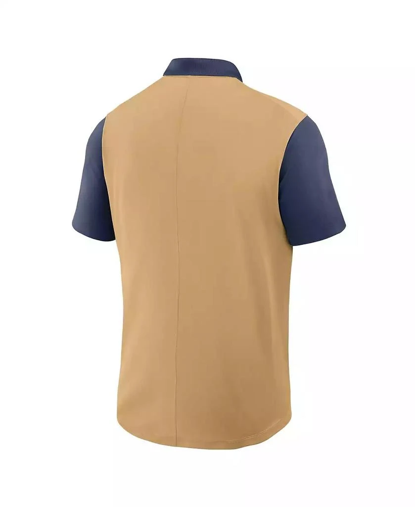 NIKE Men's Gold/Navy Houston Astros Cooperstown Collection Color-Block Victory Performance Polo Shirt 3
