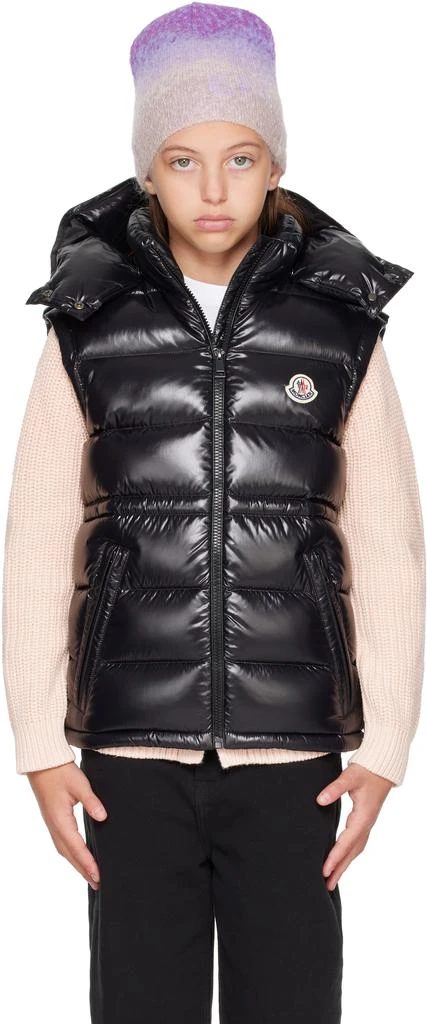 Moncler Big Kids Black Ania Hooded Down Vest