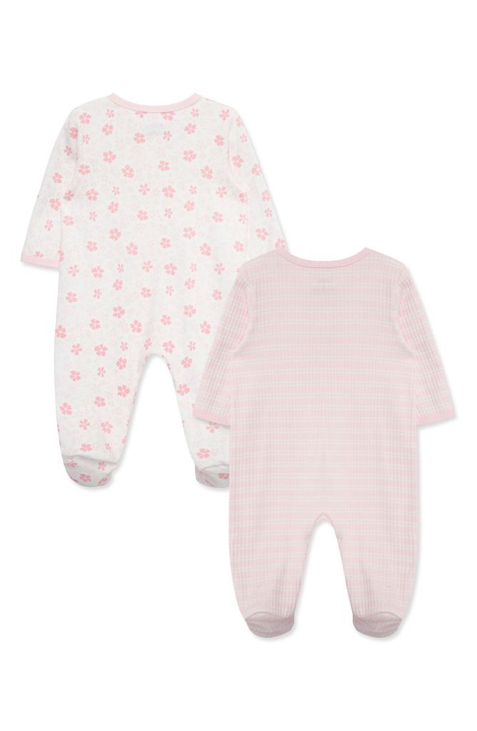 Little Me Petals Assorted 2-Pack Organic Cotton Footie Set