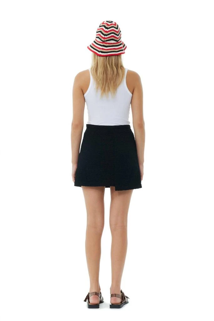 Ganni Textured Suiting Mini Skirt In Black 3