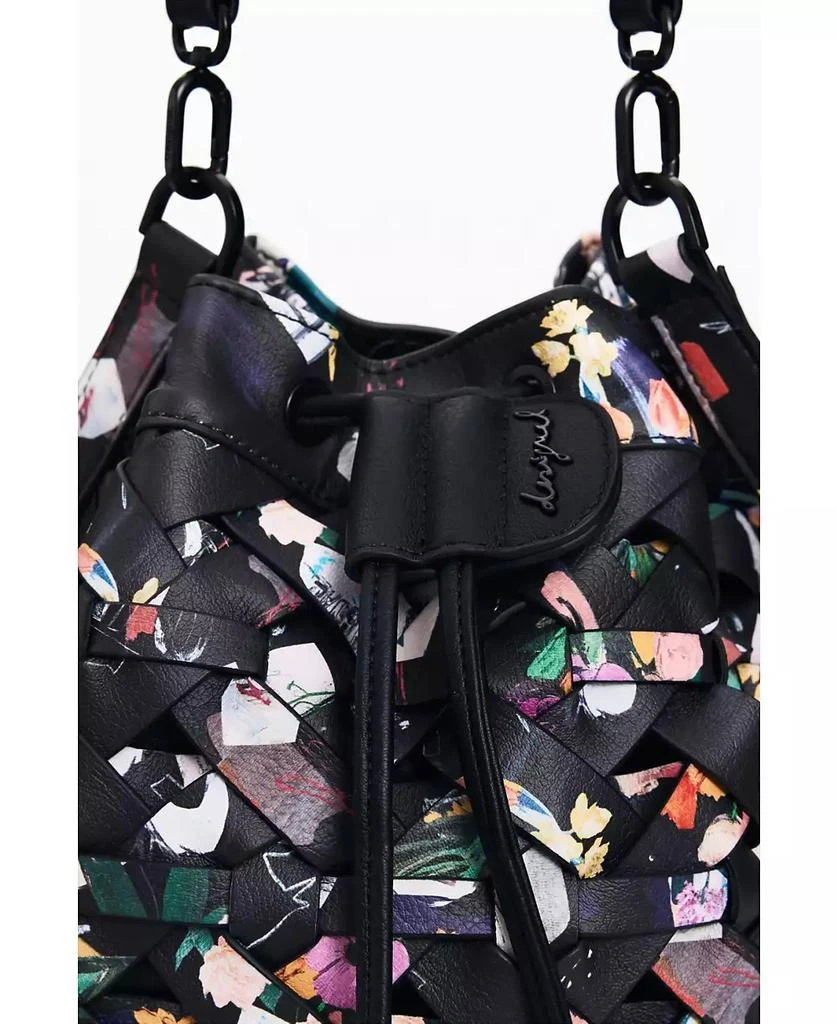 Desigual Women
s Medium braided backpack with flowers 5